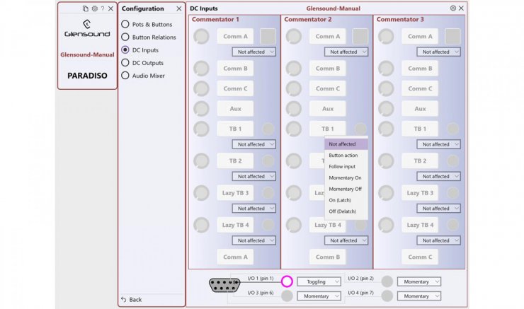 Paradiso App DC Inputs BAN